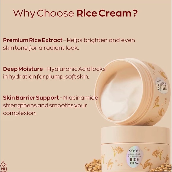 SOQU Rice Cream Moisturizing & Brightening - Cream - Picture 4 of 5